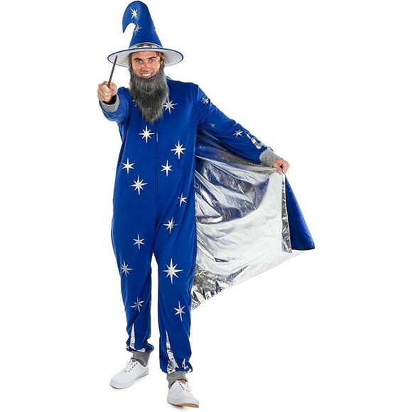Tipsy Elves One Piece L Mens Wizard Halloween Costume Sleepwear No Hood or Hat - Picture 2 of 10